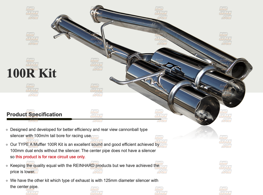 Reinhard #4 A Type 100T Kit Dual Muffler Exhaust System - JZX100